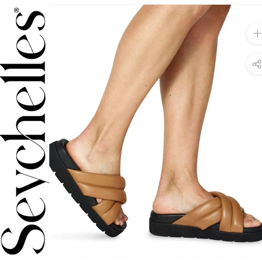 NEW Seychelles Driving Force Platform Sandal in Tan Leather 6